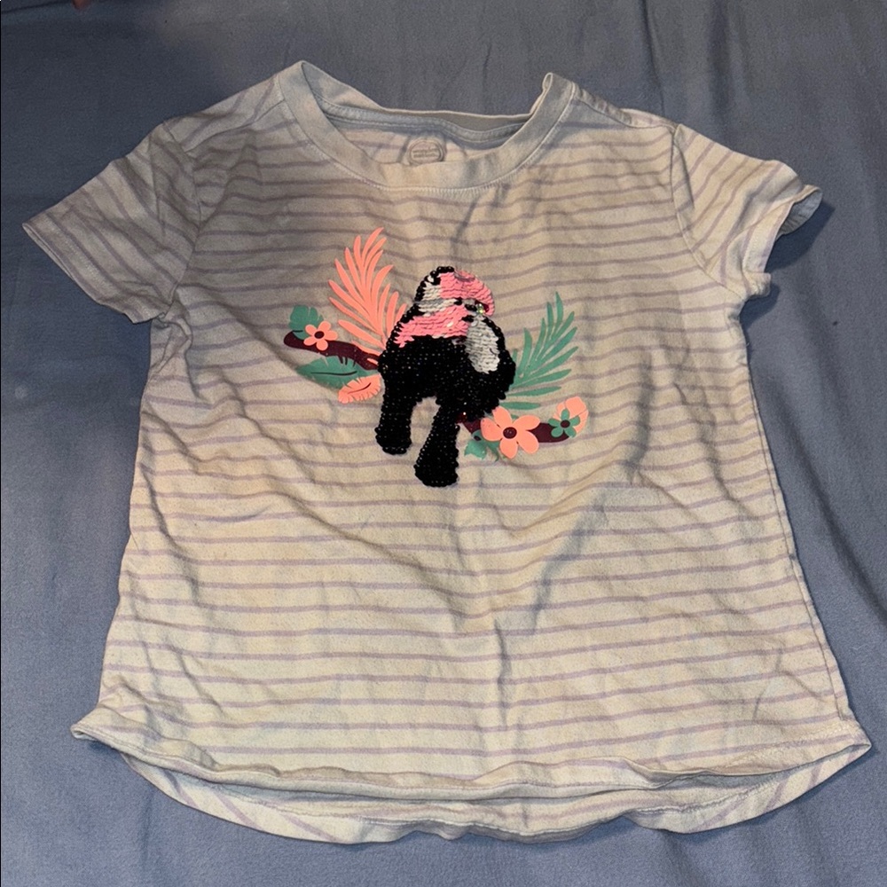 Striped Panda Sequin T-Shirt